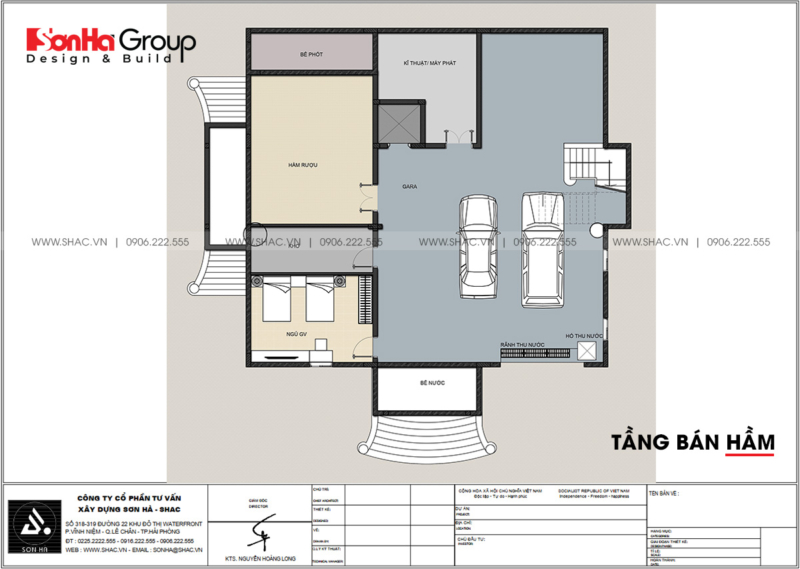 Công năng mẫu nhà biệt thự có tầng hầm