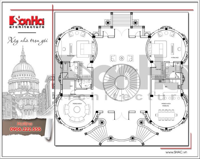 thiết kế biệt thự 2 tầng có gara