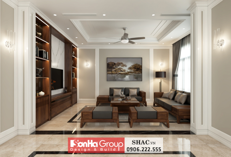 Mẫu thiết kế biệt thự tân cổ điển 4 tầng tại Bắc Ninh - SH BTP 0173 4