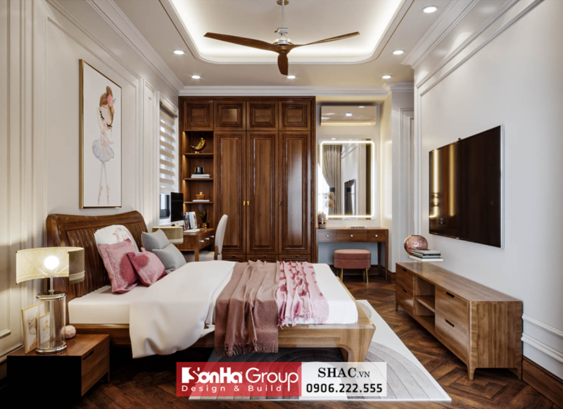 Mẫu thiết kế biệt thự tân cổ điển 4 tầng tại Bắc Ninh - SH BTP 0173 8