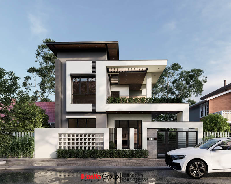 Mẫu biệt thự đẹp 2 tầng Mẫu biệt thự hiện đại thông minh 2 tầng 110m2 tại Hải Phòng - SH BTD 0090 6