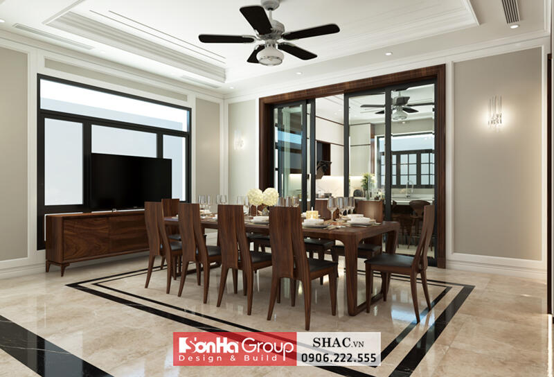 Mẫu thiết kế biệt thự tân cổ điển 4 tầng tại Bắc Ninh - SH BTP 0173 49