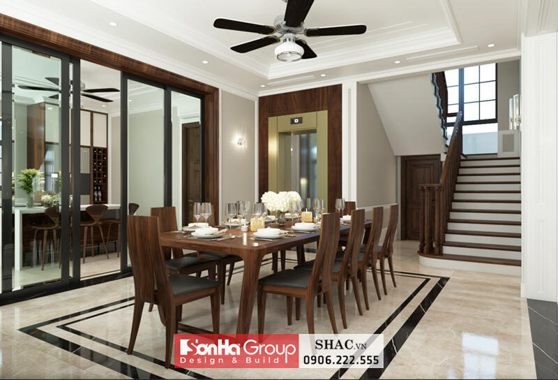 Mẫu thiết kế biệt thự tân cổ điển 4 tầng tại Bắc Ninh - SH BTP 0173 50