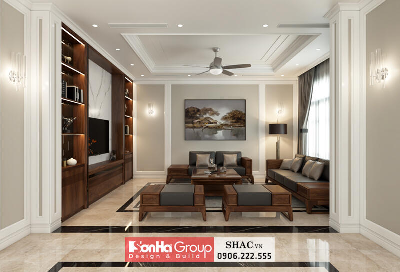 Mẫu thiết kế biệt thự tân cổ điển 4 tầng tại Bắc Ninh - SH BTP 0173 51