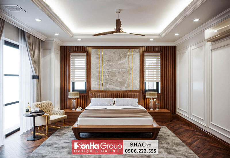 Mẫu thiết kế biệt thự tân cổ điển 4 tầng tại Bắc Ninh - SH BTP 0173 46