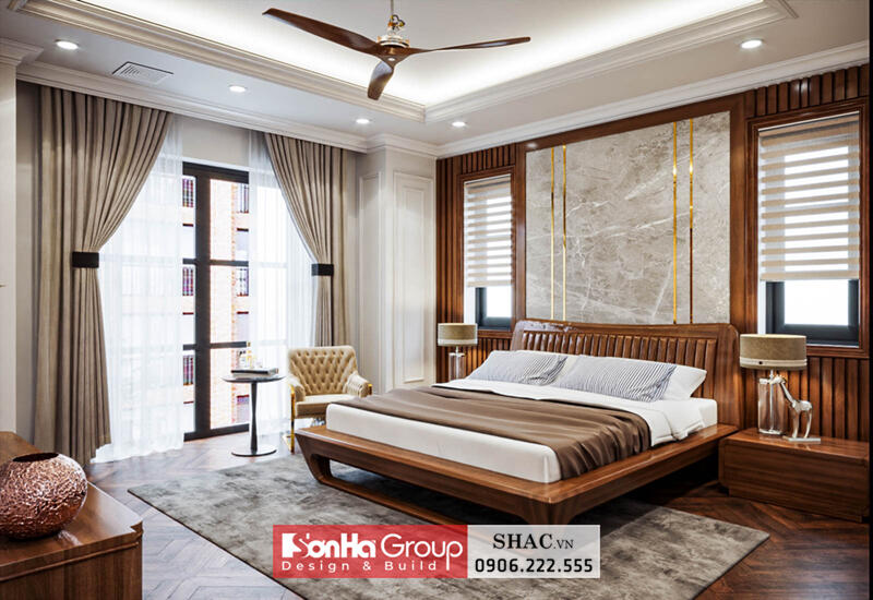 Mẫu thiết kế biệt thự tân cổ điển 4 tầng tại Bắc Ninh - SH BTP 0173 47