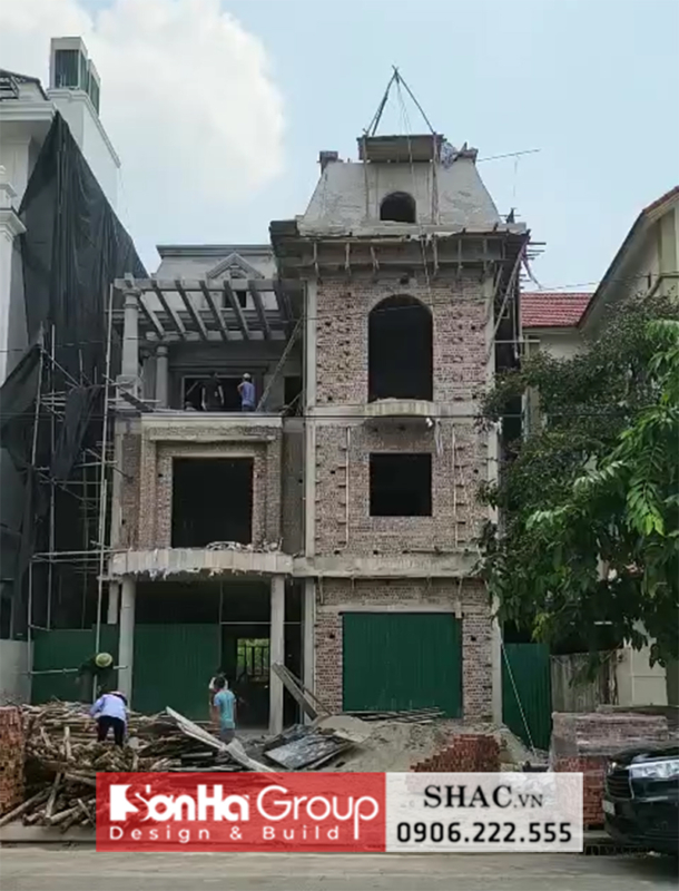 Mẫu thiết kế biệt thự tân cổ điển 4 tầng tại Bắc Ninh - SH BTP 0173 38