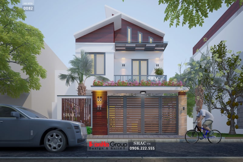 biệt thự chữ L 2 tầng 70m2