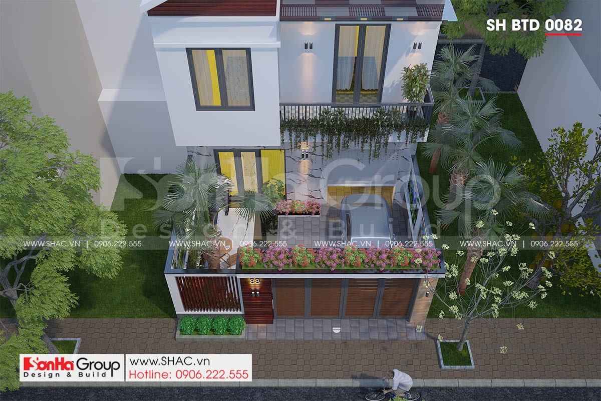 biệt thự chữ L 2 tầng 70m2