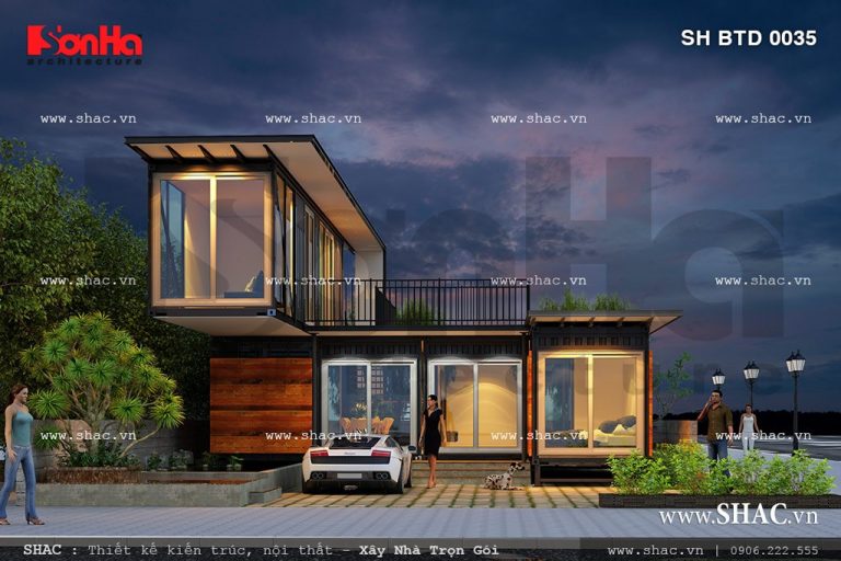 mẫu biệt thự 2 tầng đẹp