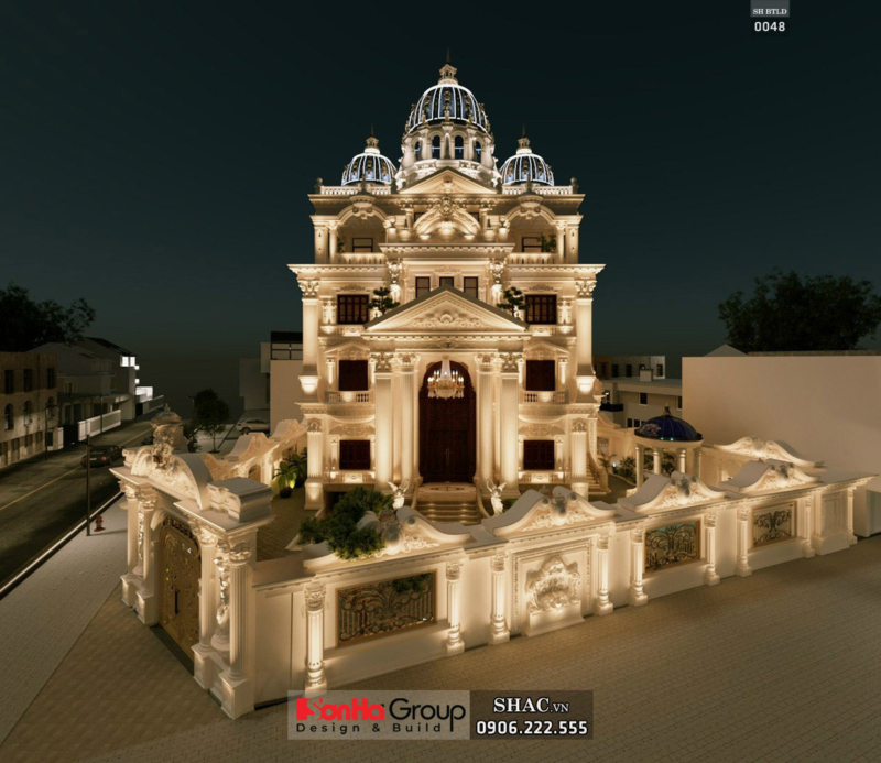 mẫu biệt thự song lập 3 tầng hiện đại