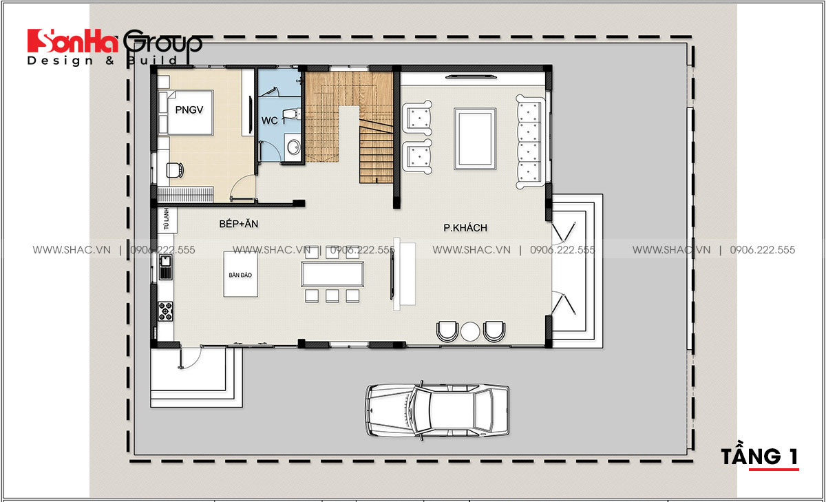 thiết kế biệt thự hiện đại 10x10