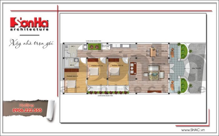 thiết kế biệt thự 8x20m