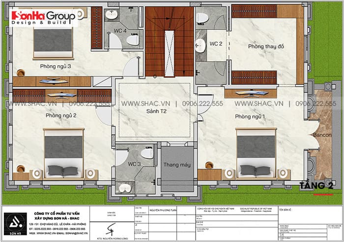 thiết kế biệt thự 8x20m