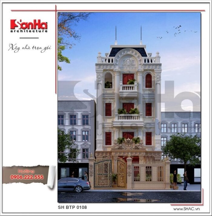 mẫu biệt thự 8x20m