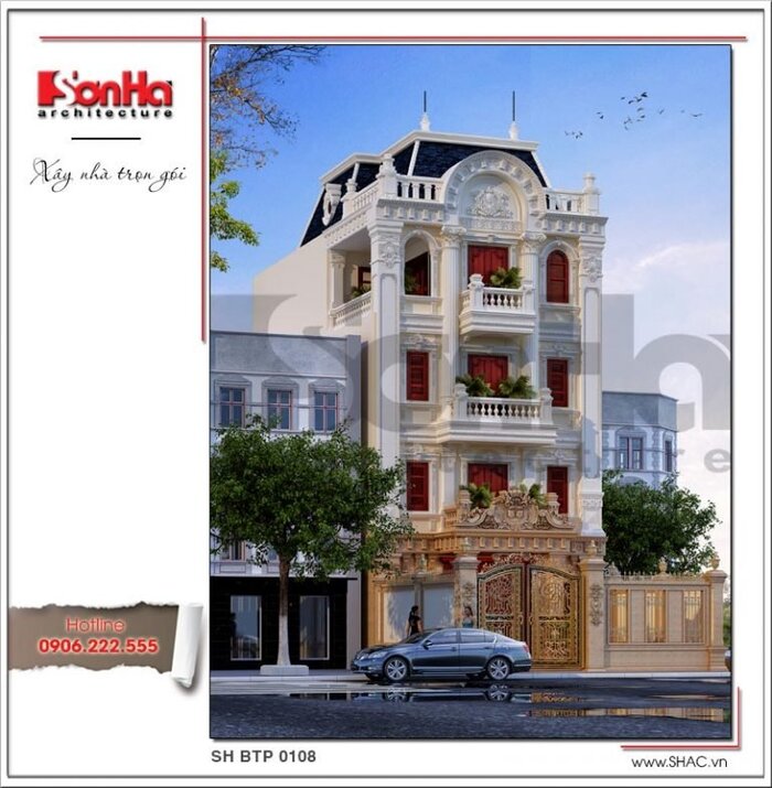 thiết kế biệt thự 8x20m