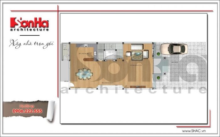 thiết kế biệt thự 8x20m