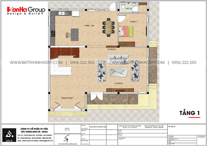 thiết kế biệt thự 8x20m