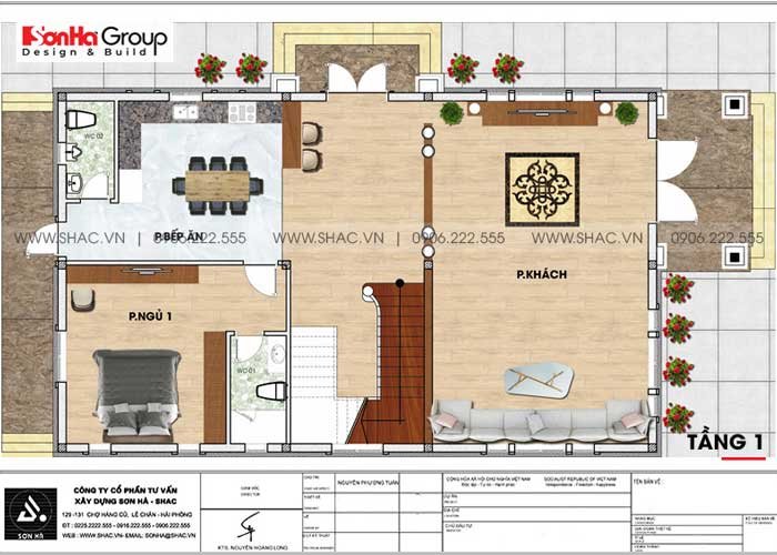 thiết kế biệt thự 9x18m
