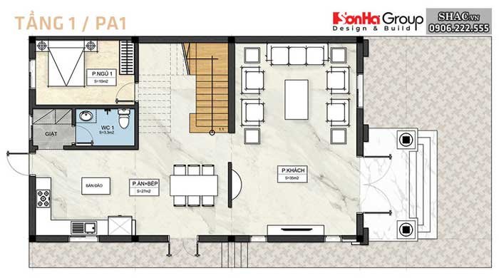 thiết kế biệt thự 9x18m