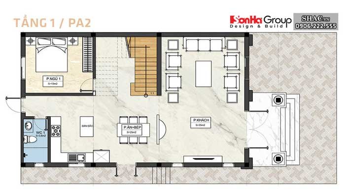 thiết kế biệt thự 9x18m