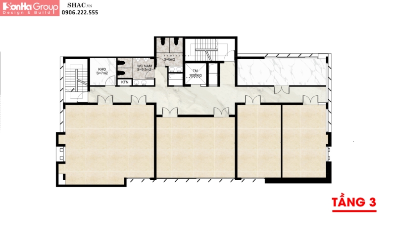 Mẫu tòa nhà văn phòng 4 tầng đẹp