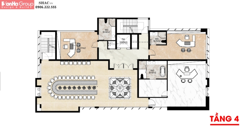 Gợi ý thiết kế tòa nhà văn phòng 320m2