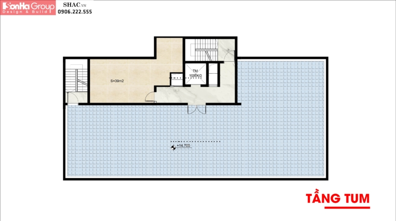 Mẫu văn phòng công ty hiện đại 4 tầng