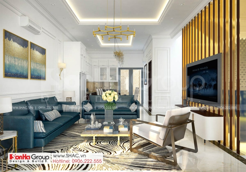 nhà mái lệch 2 tầng hiện đại