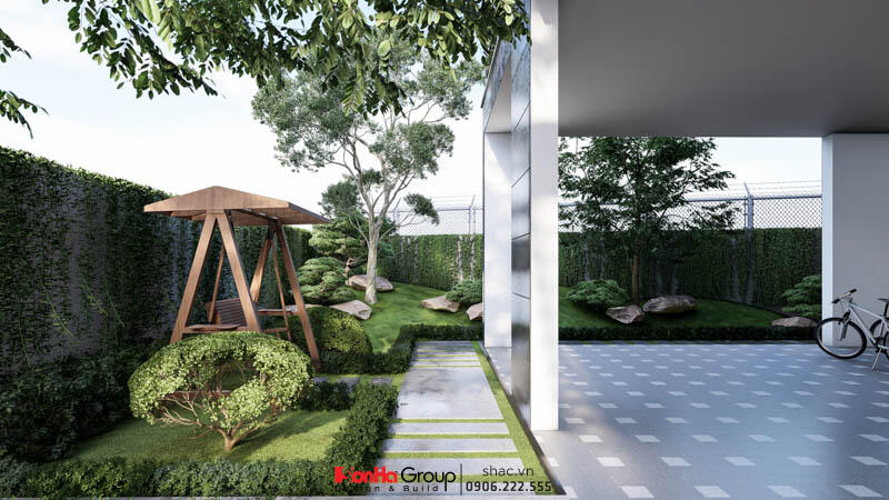 Biệt thự hiện đại Hải Phòng Biệt thự song lập với sân vườn rộng
