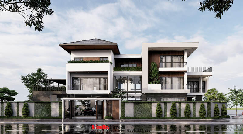 Thiết kế biệt thự 3 tầng hiện đại 500m2 tại Hải Phòng - SH BTD 0092 1