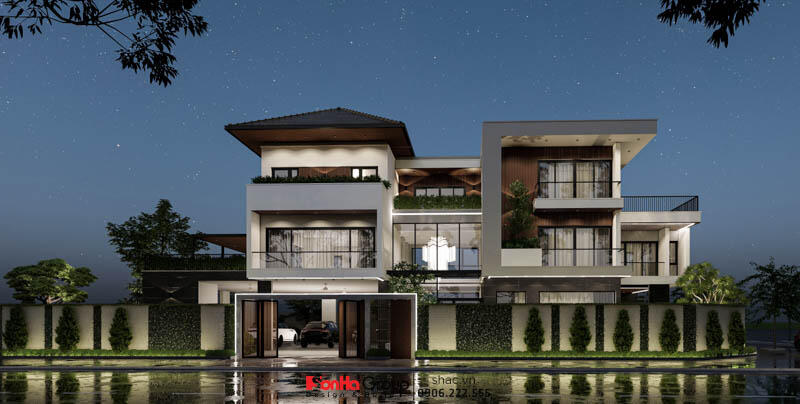 Thiết kế biệt thự 3 tầng hiện đại 500m2 tại Hải Phòng - SH BTD 0092 2