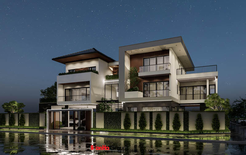 Thiết kế biệt thự 3 tầng hiện đại 500m2 tại Hải Phòng - SH BTD 0092 3