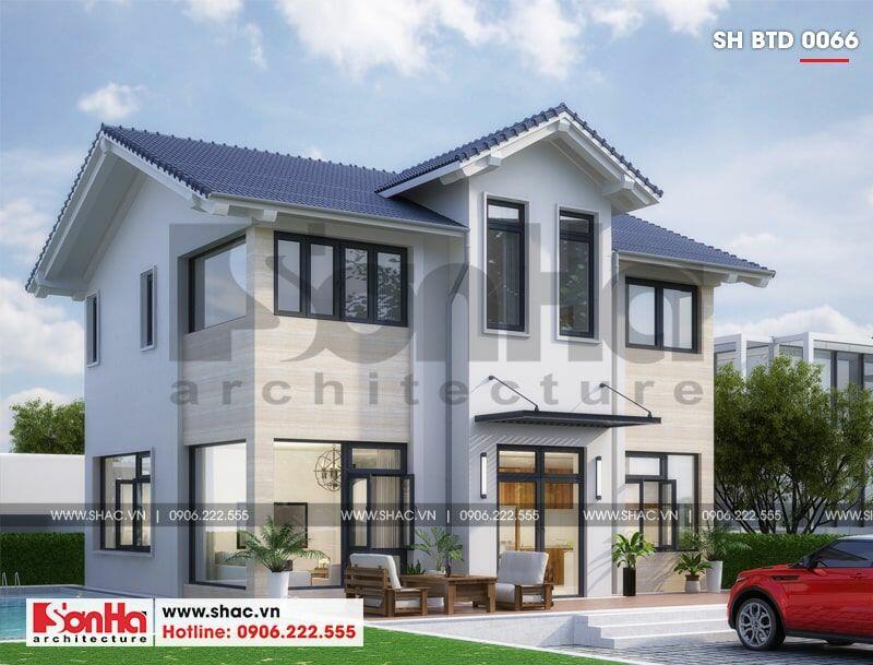 Nhà 2 tầng 1 tum hiện đại