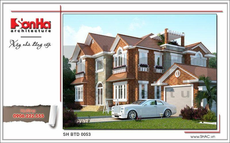 Nhà 2 tầng 1 tum hiện đại