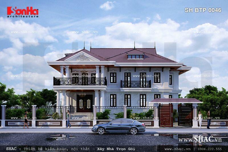 Biệt thự 2 tầng 1 tum tân cổ điển