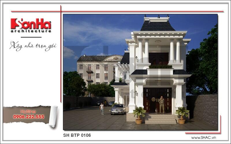 thiết kế biệt thự 2 tầng 3 phòng ngủ