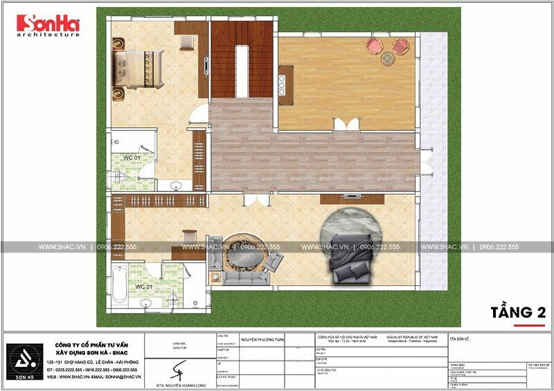 Nhà 2 tầng 4 phòng ngủ 1 phòng thờ