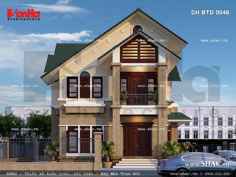 Thiết kế nhà 2 tầng 4 phòng ngủ 1 phòng thờ