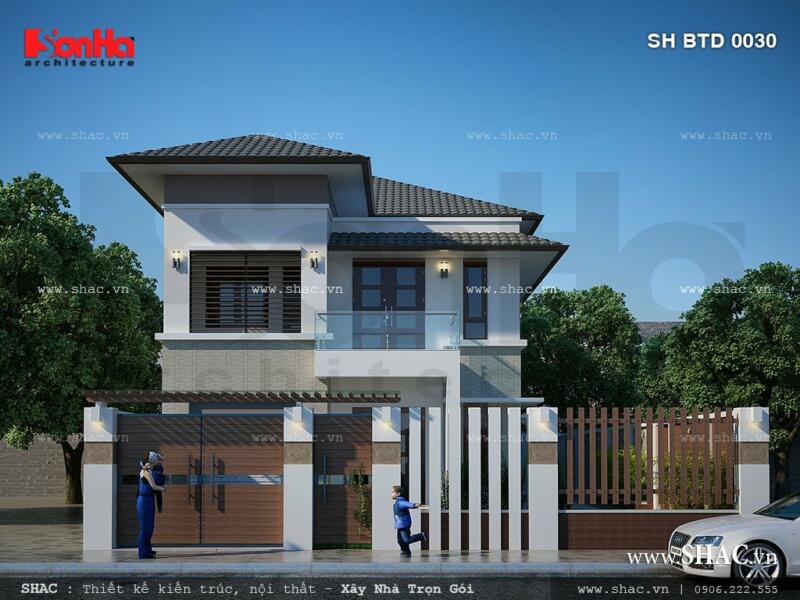 mẫu thiết kế biệt thự đẹp 2 tầng