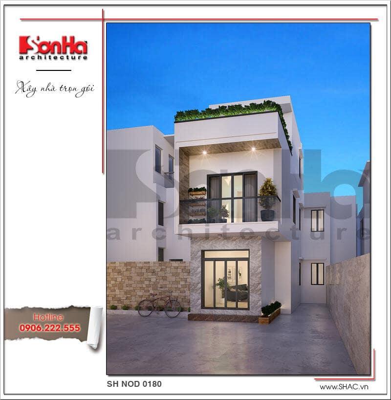 thiết kế nhà chữ l 2 tầng 80m2