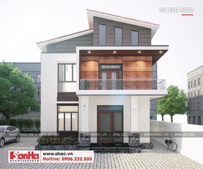 thiết kế nhà chữ l 2 tầng 80m2