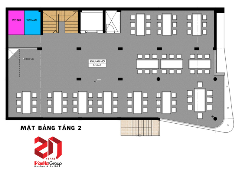 Thiết kế nhà hàng 5 tầng