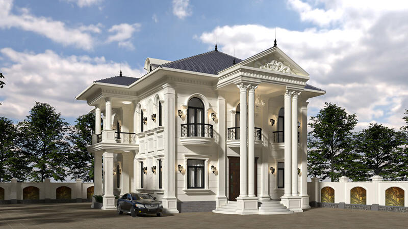 Công trình biệt tân cổ đển đẹp 3 tầng