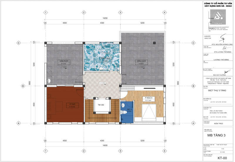 Thiết kế biệt thự hiện đại 3 tầng 238m2 tại Hải Phòng - SH BTD 0095 30