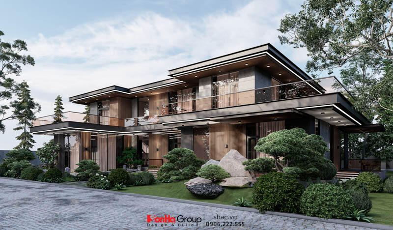 Mẫu biệt thự hiện đại 2 tầng Thiết kế biệt thự hiện đại đẹp 2 tầng tại Tây Ninh - SH BTD 0096 72