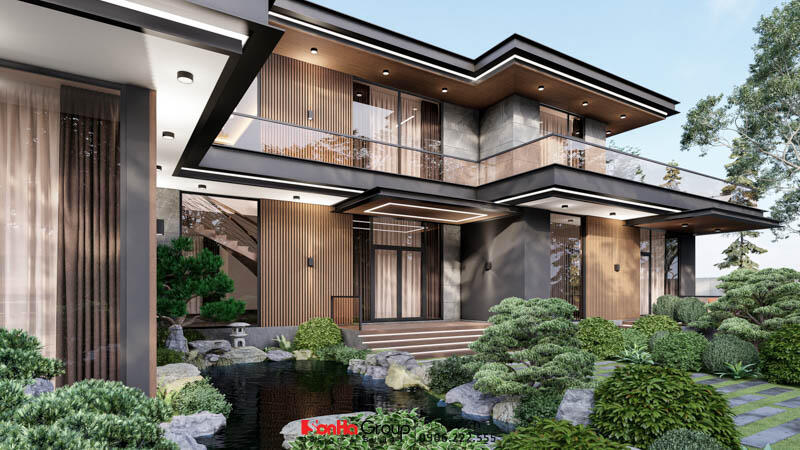 Thiết kế biệt thự đẹp Tây Ninh Thiết kế biệt thự hiện đại đẹp 2 tầng tại Tây Ninh - SH BTD 0096 69