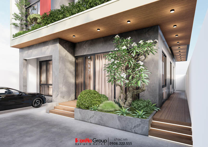 Thiết kế sân vườn biệt thự hiện đại 3 tầng 238m2 tại Hải Phòng