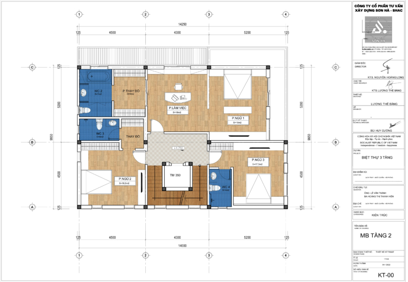 Thiết kế biệt thự hiện đại 3 tầng 238m2 tại Hải Phòng - SH BTD 0095 9