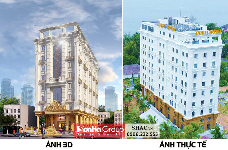 Mẫu khách sạn đẹp 3 sao tân cổ điển